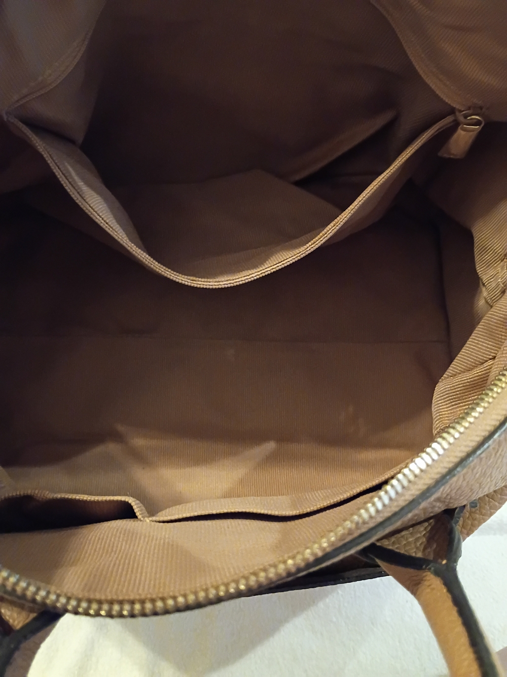 Furla Alba Medium Pebbled  Leather Satchel Bag Cross Body In Caramello - Picture 12 of 13